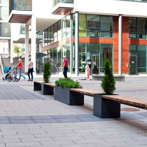 Galvanised steel planter - VROOM - Vestre - square / high-resistance / 100% recyclable