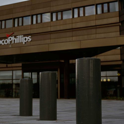 Security bollard - HVILAN - Vestre - galvanised steel / COR-TEN® steel
