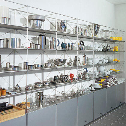 Contemporary shelf - CLIC - burkhard Leitner - aluminum / commercial / for shop