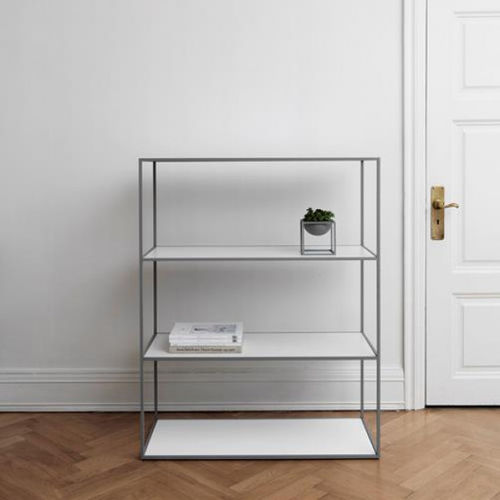 Contemporary shelf - TWIN  - by Lassen - metal / melamine / white