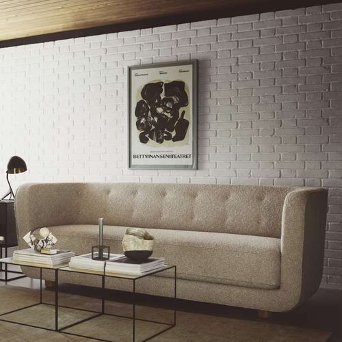 Contemporary sofa - VILHELM - by Lassen - fabric / leather / sheepskin