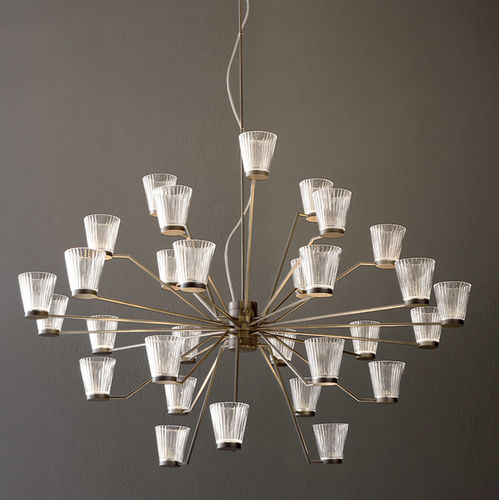 Contemporary chandelier - CANALETTO 30S - 18S - iconeluce.com - blown glass / metal / LED