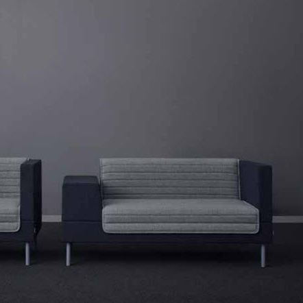 Contemporary sofa - LOWROOM - OFFECCT - fabric / contract / 2-person