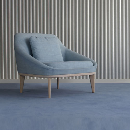 Contemporary visitor armchair - EZY - OFFECCT - leather / fabric / wooden