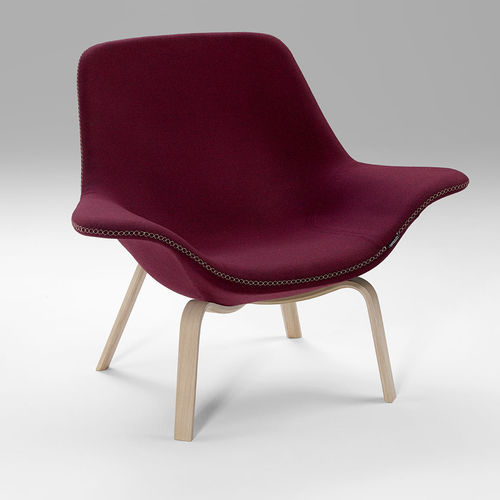 Contemporary visitor armchair - OYSTER - OFFECCT - leather / fabric / metal