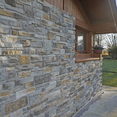 Stone wall cladding - MIX ORT 17 - BIOPIETRA - exterior / interior / glued