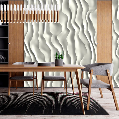 Contemporary wallpaper - Ondulations - Arta WallDeco - panoramic / wave pattern / monochrome
