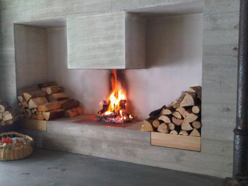 Wood-burning fireplace - Leonardo Caminetti GmbH - built-in / 3-sided / central