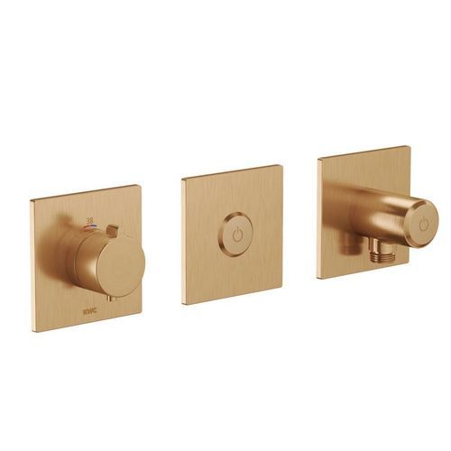 Brass bathtub mixer set - 20.004.853.178 - KWC AG - wall-mounted / contemporary / commercial