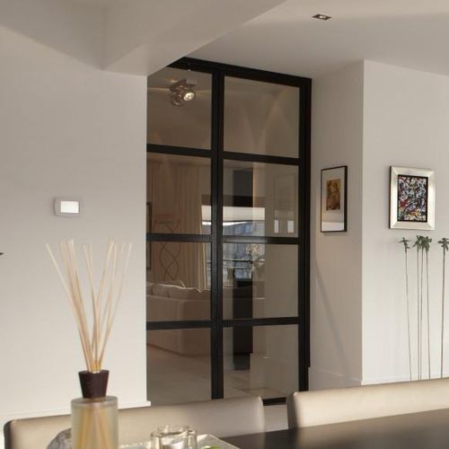 Interior door - TRANSPARENCY : DESIGN LACK LONDON - Bod'or KTM - wooden / sliding / pivoting