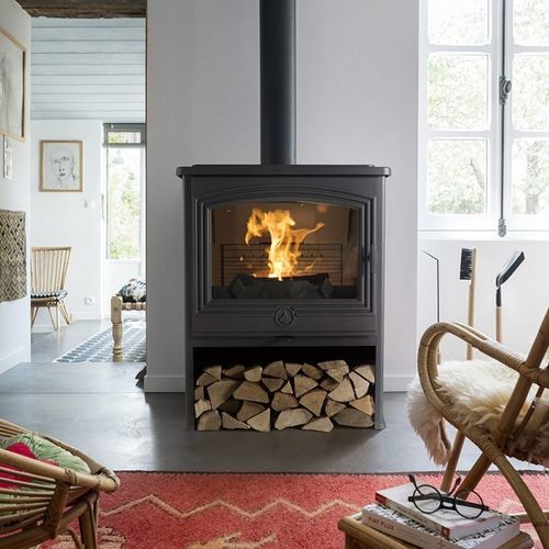 Wood heating stove - ABYDOS - DEVILLE - 9 kW / free-standing / contemporary