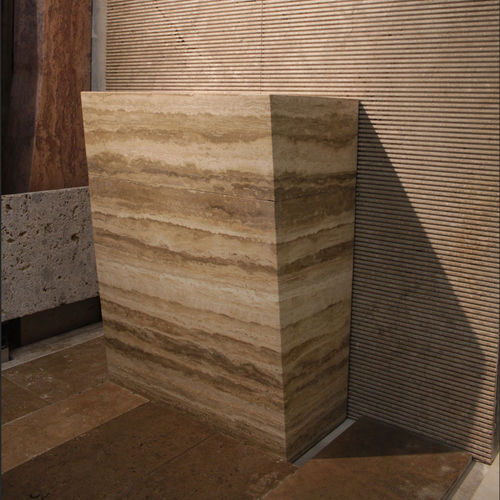 Totem washbasin - Arredo di Pietra srl - travertine / custom / customizable