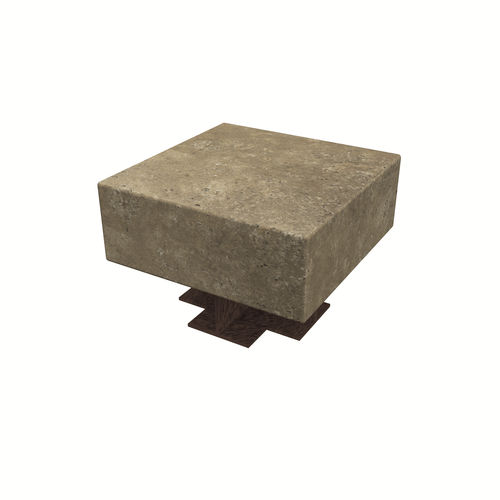 Contemporary stool - BAUHAUS  - Arredo di Pietra srl - travertine / steel base / central base
