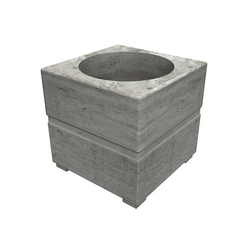Natural stone planter - ROSE - Arredo di Pietra srl - travertine / square / high-resistance
