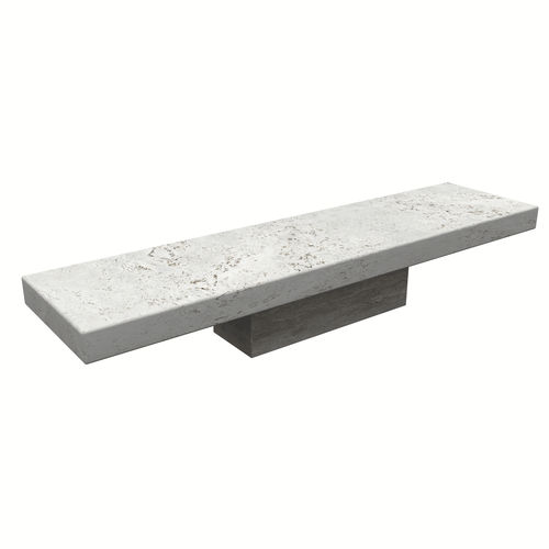 Contemporary public bench - SOFIA - Arredo di Pietra srl - travertine / without backrest / without armrests