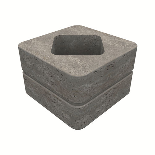 Natural stone planter - IRIS - Arredo di Pietra srl - travertine / square / high-resistance