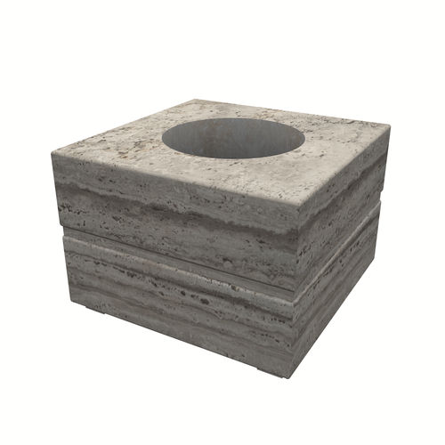 Natural stone planter - OAK - Arredo di Pietra srl - travertine / square / high-resistance