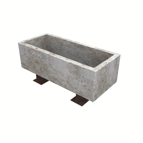 Steel planter - Arredo di Pietra srl - natural stone / travertine / rectangular