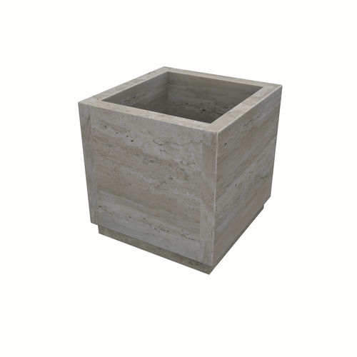 Natural stone planter - QUADRA - Arredo di Pietra srl - travertine / square / custom