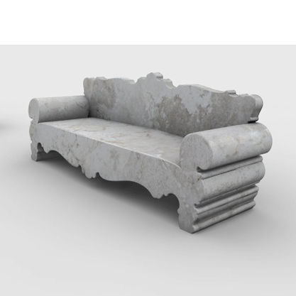 Traditional sofa - salotto seicento - Arredo di Pietra srl - outdoor / travertine / gray