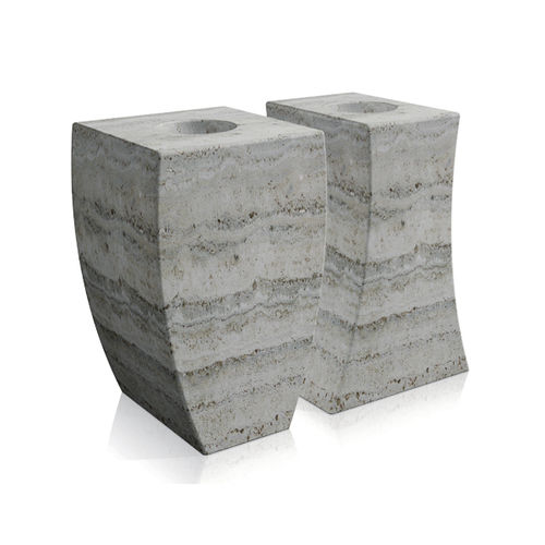 Travertine plant pot - lei lui - Arredo di Pietra srl - V-shaped / UV-resistant / frost-resistant