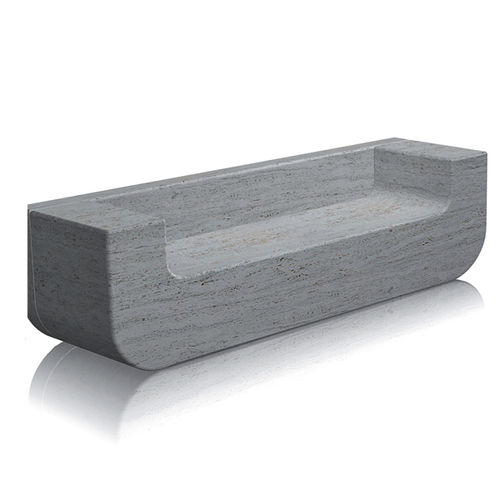 Contemporary public bench - salotto rapolano - Arredo di Pietra srl - travertine / with backrest / without armrests
