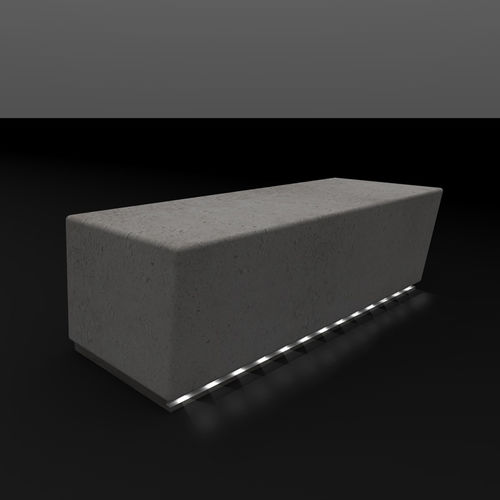Contemporary public bench - slim luce - Arredo di Pietra srl - travertine / without backrest / without armrests