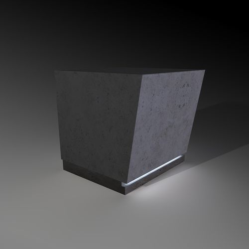 Contemporary stool - tasto luce - Arredo di Pietra srl - travertine / travertine base / rectangular