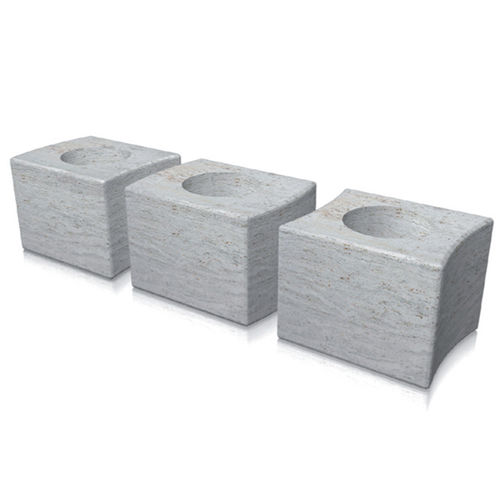 Natural stone planter - puzzle - Arredo di Pietra srl - travertine / square / modular