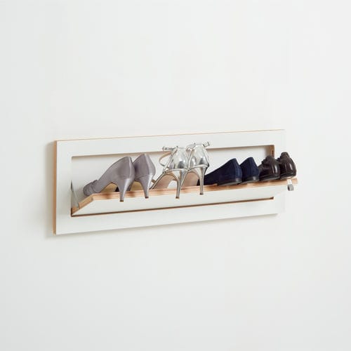 Contemporary shoe rack - Fläpps: FL250002 - AMBIVALENZ - wall-mounted / plywood / HPL
