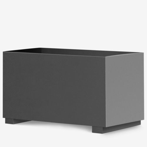 Powder-coated steel planter - 721 - ABES S.à r.l. Public Design - rectangular / vertical / with support