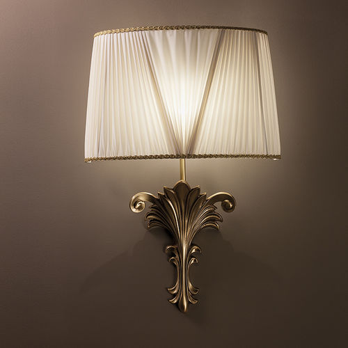 Traditional wall light - VENTAGLIO: 31077 | 31078 - ZONCA SPA - indoor / polished brass / fabric