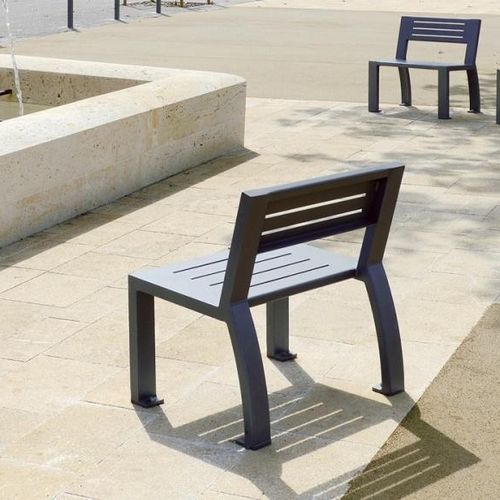 Contemporary urban armchair - CLÉA  - univers & cité | mobilier urbain - steel / steel / gray
