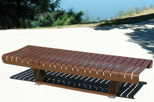 Contemporary public bench - LIA  - univers & cité | mobilier urbain - steel / without backrest / without armrests
