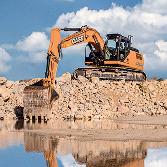 Medium excavator - CX210D  - Case Construction - crawler / for construction / diesel
