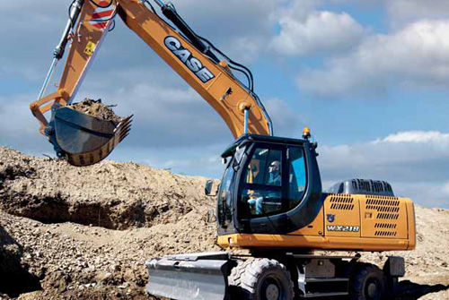 Medium excavator - WX218  - Case Construction - rubber-tired / Tier 3 / for construction