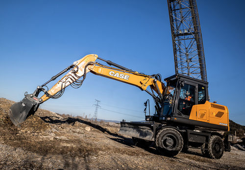 Medium excavator - WX140E - Case Construction - wheeled / multi-function / diesel