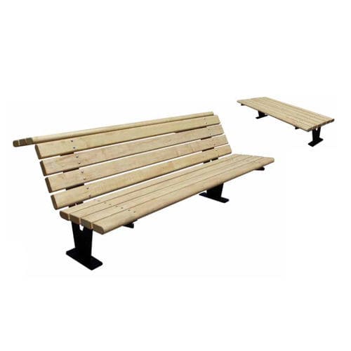 Contemporary public bench - PLAN - VASART URBAN DESIGN - wooden / painted metal / with backrest