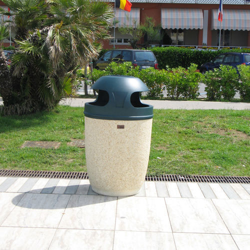 Public trash can - GIOVE - VASART URBAN DESIGN - stainless steel / ABS / concrete
