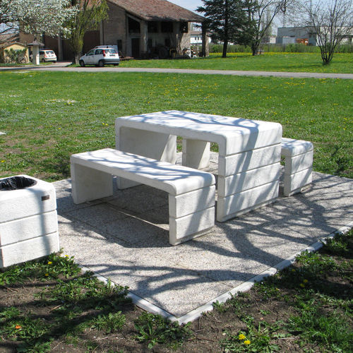 Contemporary picnic table - MILANO - VASART URBAN DESIGN - concrete / concrete base / rectangular