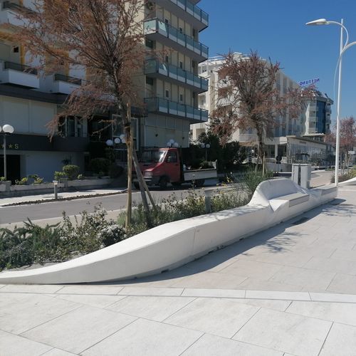 Unique design public bench - PROMENADE - VASART URBAN DESIGN - concrete / composite material / marble