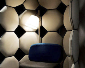 Contemporary screen - INFINITE MAN - SOCA - fabric / for hotel / modular