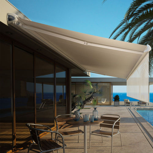 Folding-arm awning - FÉTUNA - FRANCIAFLEX - box / motorized / patio