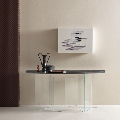 Contemporary sideboard table - METROPOLIS - TONELLI Design - glass / marble / ceramic