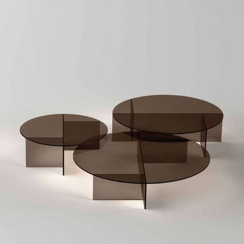 Contemporary coffee table - SESTANTE - TONELLI Design - glass / glass base / rectangular