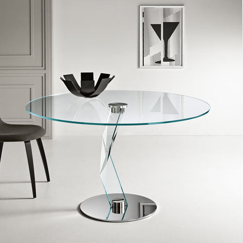 Contemporary dining table - BAKKARAT ALTO - TONELLI Design - glass / crystal / metal