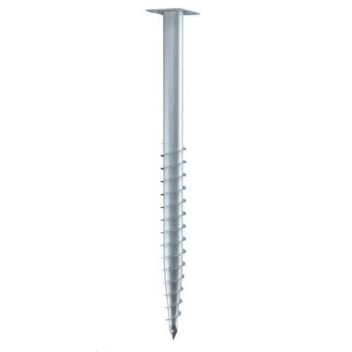 Screw pile - F 76X1000-R - Krinner Schraubfundamente - galvanised steel / house foundation / pipe