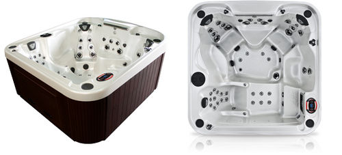 Above-ground hot tub - CURVE : RADIANCE  - COAST SPAS - square / 6-person / home