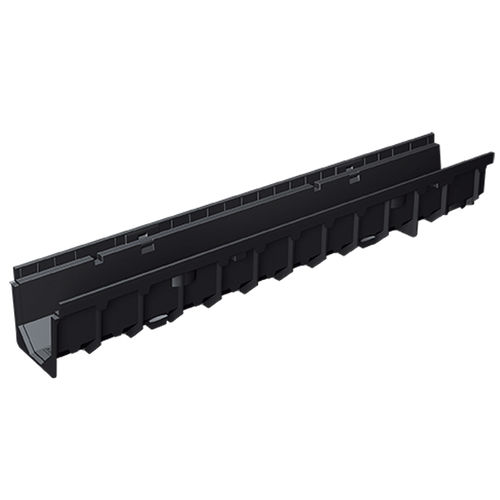 Drainage channel with grating - MEAFLUID - MEA Water Management - MEA Bautechnik GmbH - slot / composite / metal grate