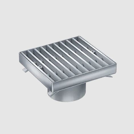 Stainless steel floor drain - OS - MEA Water Management - MEA Bautechnik GmbH - for public spaces / grated / vertical